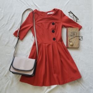 Burnt Orange Vintage Style Dress